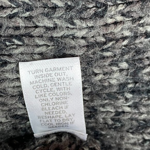 HINGE Knit Shawl Collar Oversized Cardigan Gray Marled Single Button Small - Picture 9 of 10